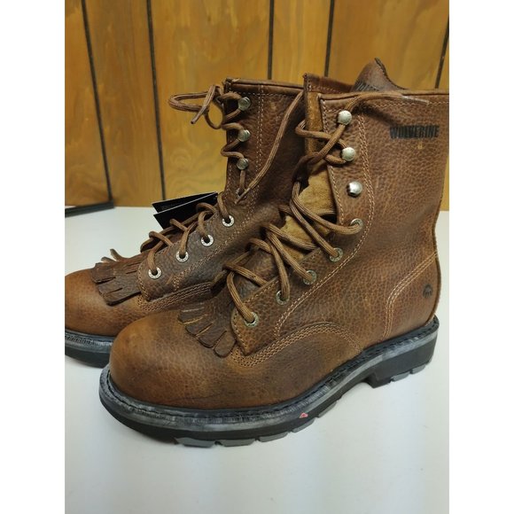 Wolverine Herrin 8-Inch Kiltie Lacer Boots SIZE US